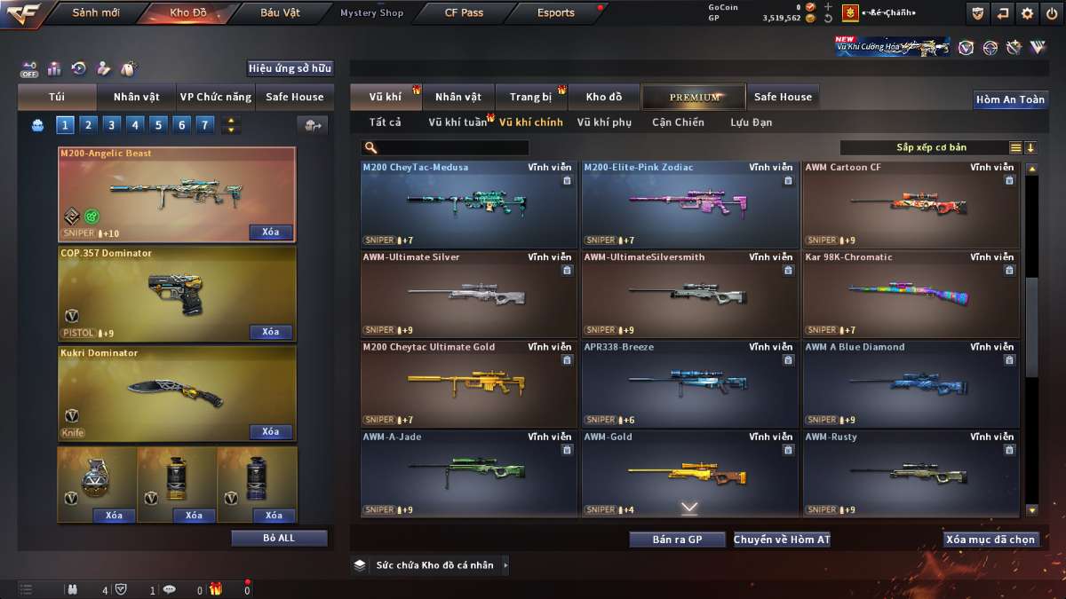 shop acc cf uy tin gia re